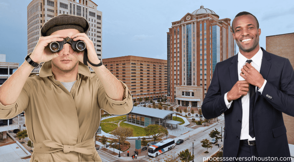 How to Know If Someone Is Trying to Serve You? How Process Servers Work? A man looking through binoculars and a man in a suit