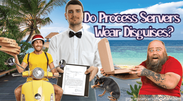Process server wearing like waiter