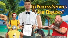 Process server wearing like waiter serving defendant. Can Process Servers Wear Disguises?